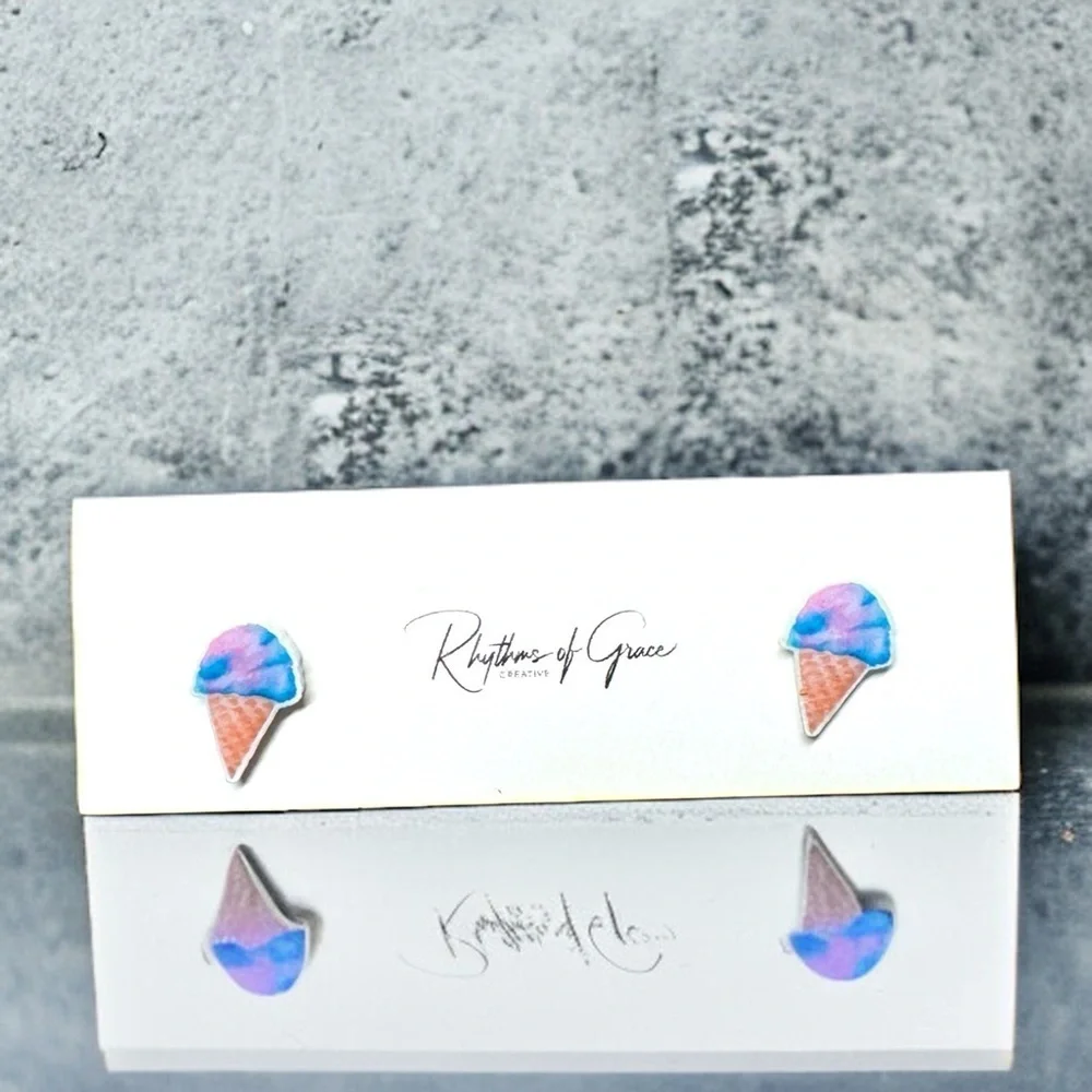 Sweeten Your Style: Adorable Cotton Candy Stud Earrings! 🍭✨ NWT Summertime Studs